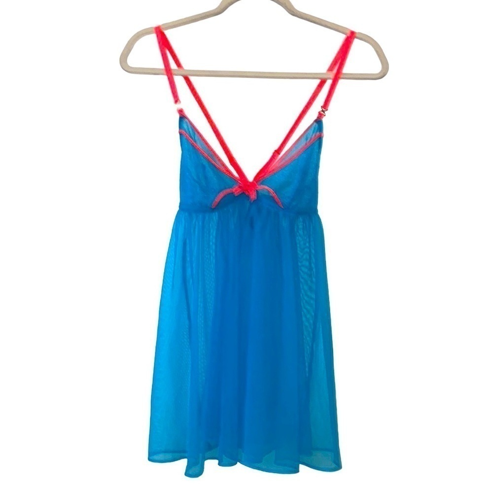 Victorias Secret Neon Mesh Babydoll Nightie Lingerie​​​​​​​​​​